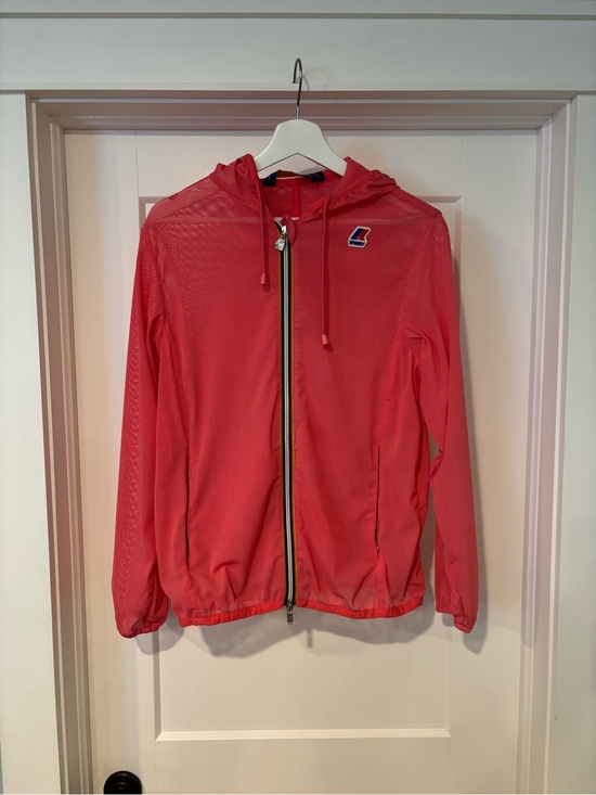 K-Way Jackets & Blazers - K-Way Coral Red Hooded Mesh Jacket